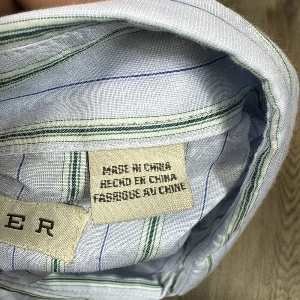 Roper Western Pearl Snap Shirt Mens 2XL Blue Striped Long‎ Sleeve Button Up